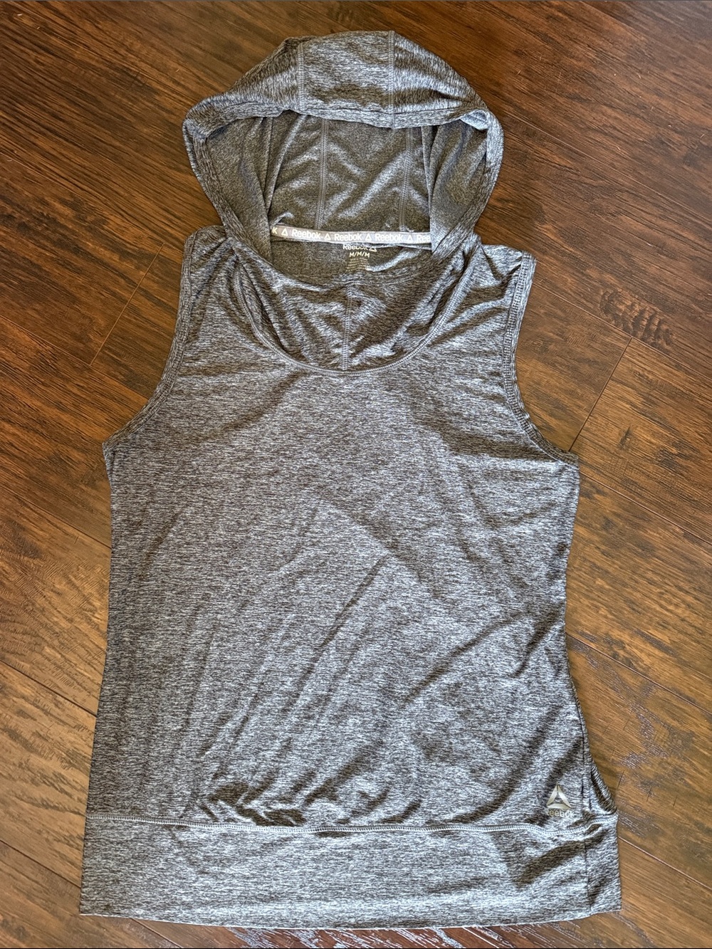 Reebok Athletic Hooded Sleeveless Top - Gray